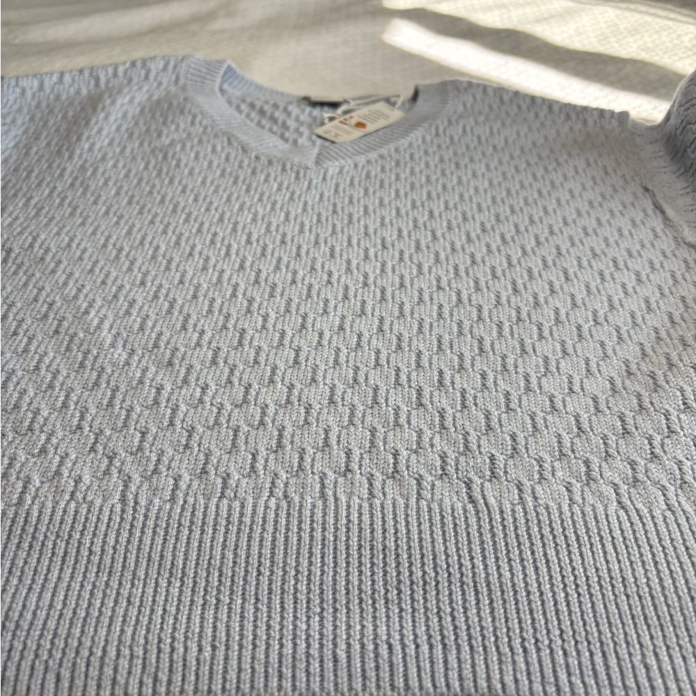 Haute Hippie Style Pale Blue Textured Knit Sweater Oversized XS NWT - Picture 5 of 5